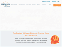 Tablet Screenshot of costaricaexperts.com